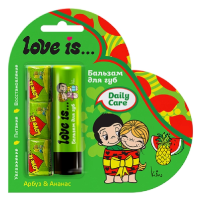 GALANT COSMETIC бальзам д/губ love is…арбуз-ананас/жевательная резинка 4,2г